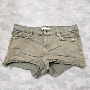 7 For All Mankind Shorts Womens 29 Green Pockets